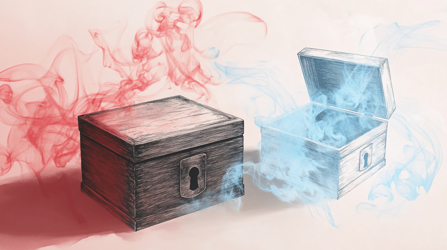 Aquarell: Verschlossene Schatzkiste – Symbolbild für Rentenfaktor vs. Kapitalauszahlung