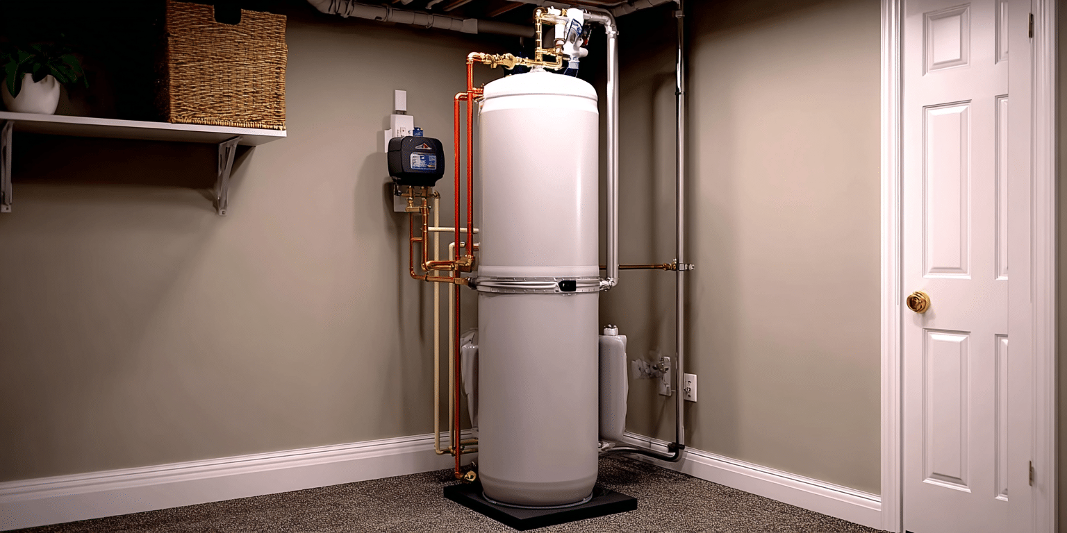 Ein Heizöltank mit Rohrleitungen steht in einem gepflegten Kellerraum – Symbolbild für Gewässerschadenhaftpflichtversicherung