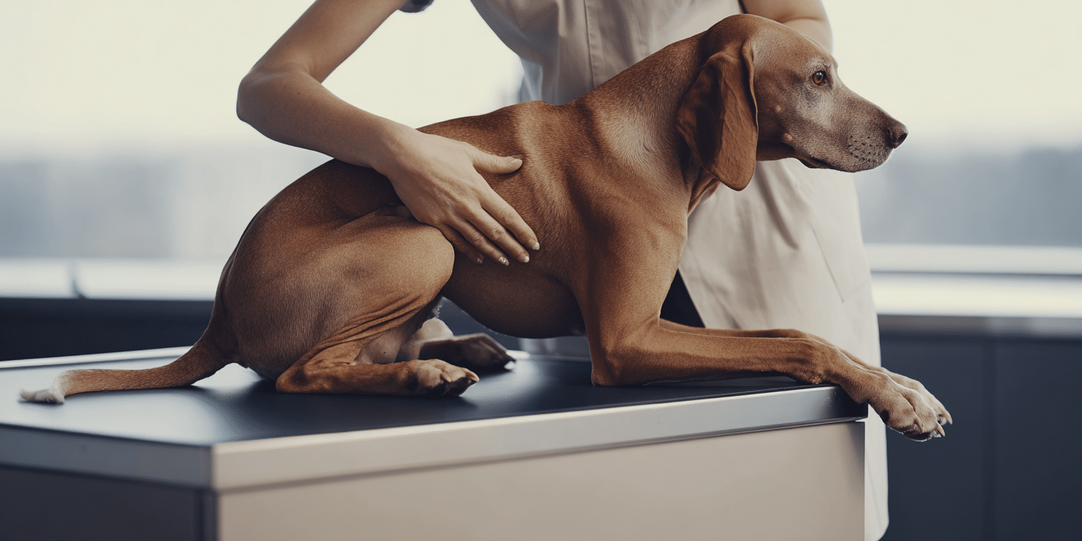 Ein Hund wird von einer Tierärztin in einer Praxis untersucht – Symbolbild für Hundekrankenversicherung