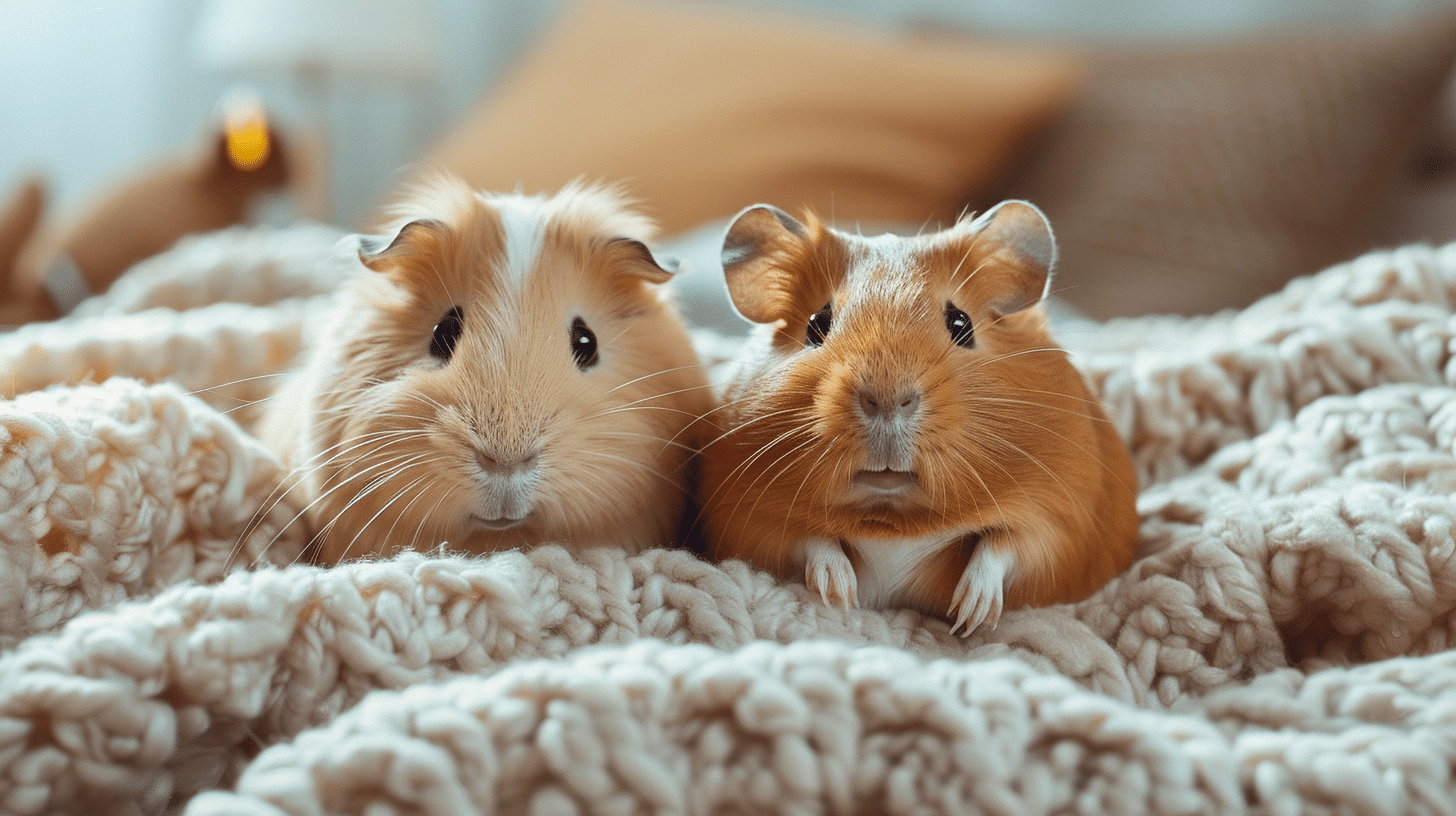 Meerschweinchen und Hamster auf weicher Decke – Symbolbild zur Kleintierversicherung